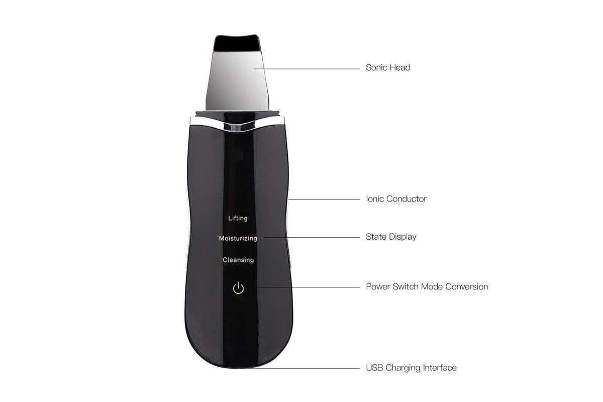 GlowLift™ Ultrasonic Skin Scrubber – Blackhead Remover & Facial Lifting Tool