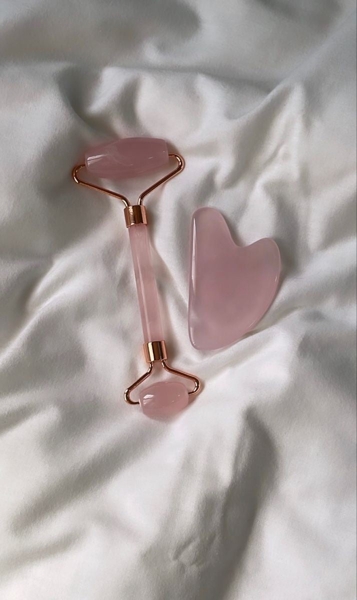 RadianceRoll™ Pink Jade Face Roller – Natural Jade Gua Sha for Anti-Aging & Puffiness