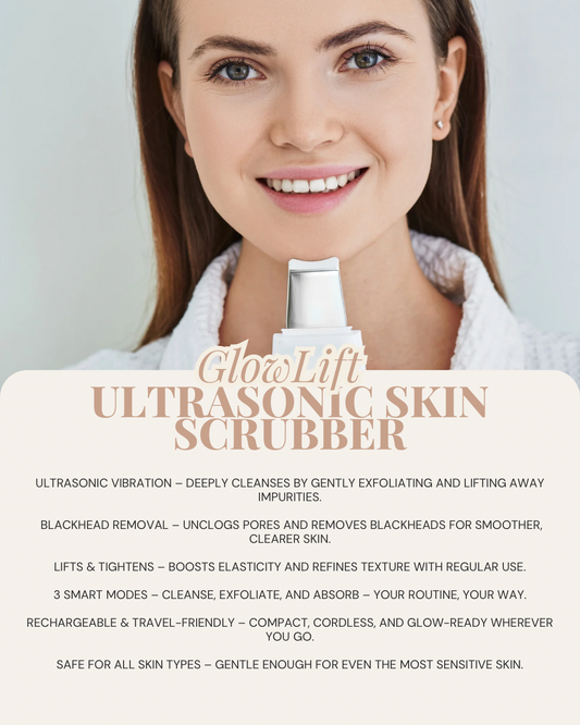 GlowLift™ Ultrasonic Skin Scrubber – Blackhead Remover & Facial Lifting Tool