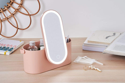 Hot Girl Glow Case - LED Makeup Organizer with Mirror